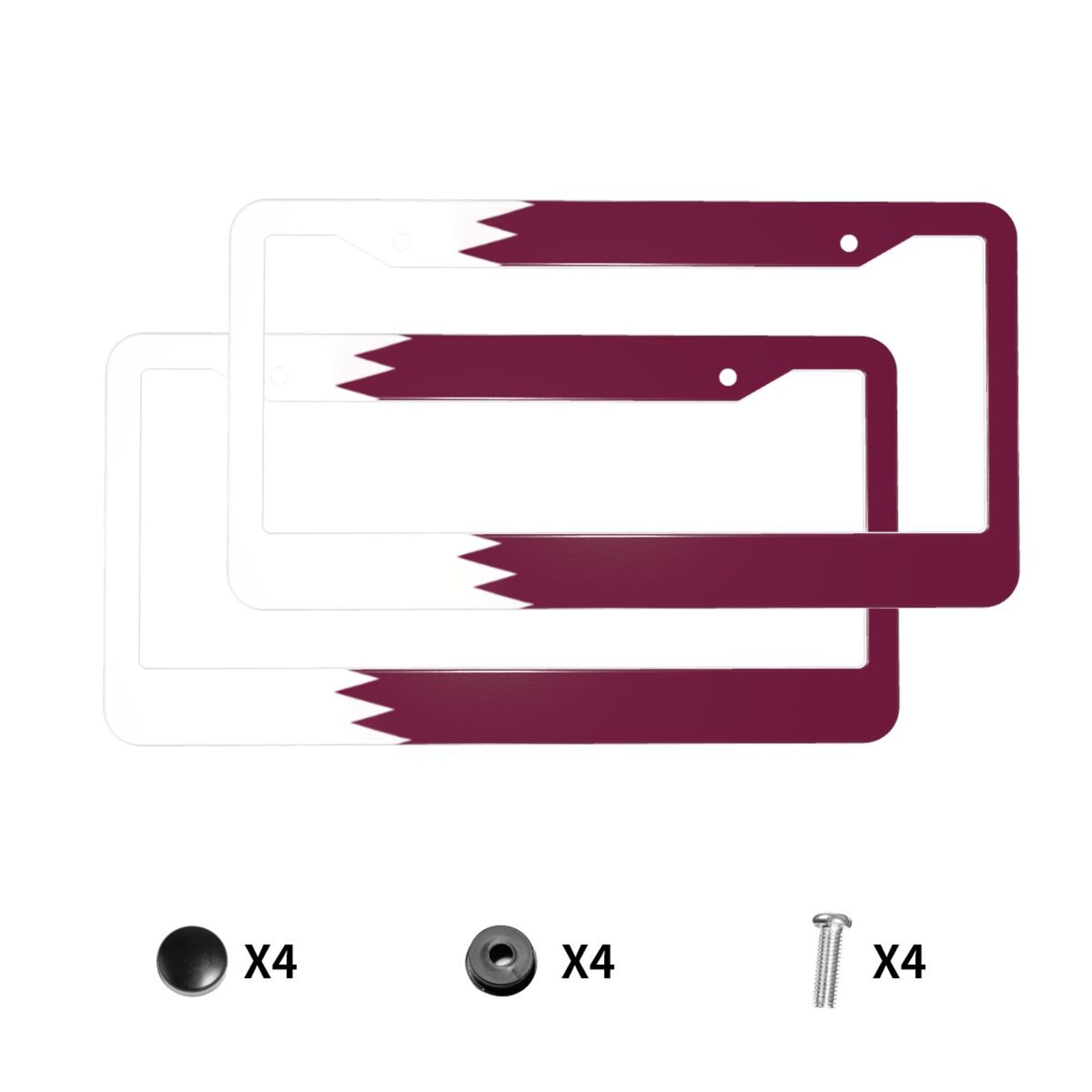 Qatar Car Accessories - Flag of Qatar Pattern License Plate